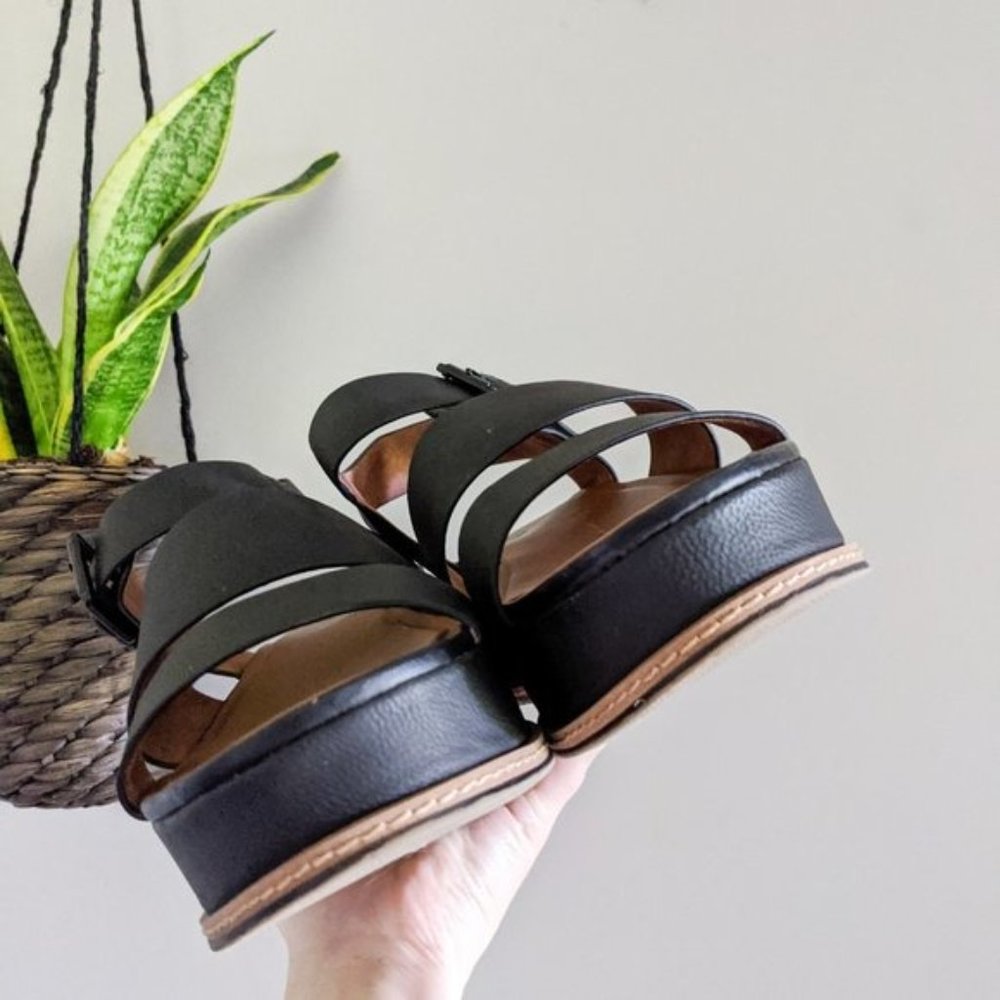 Naturalizer Billie Black Leather Platform Sandal, 11 - Picture 7 of 13